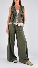 Gilet lino viscosa fluida H.