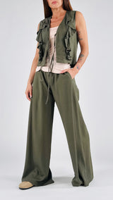 Gilet lino viscosa fluida H.