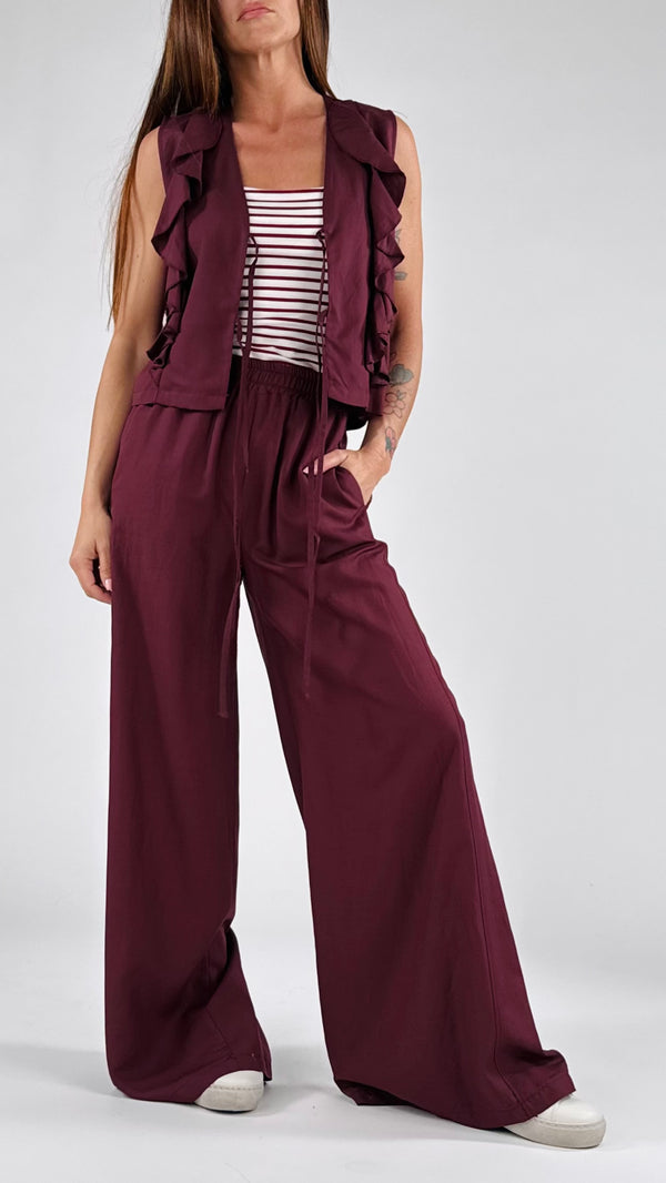 Pantalone lino viscosa fluido H.