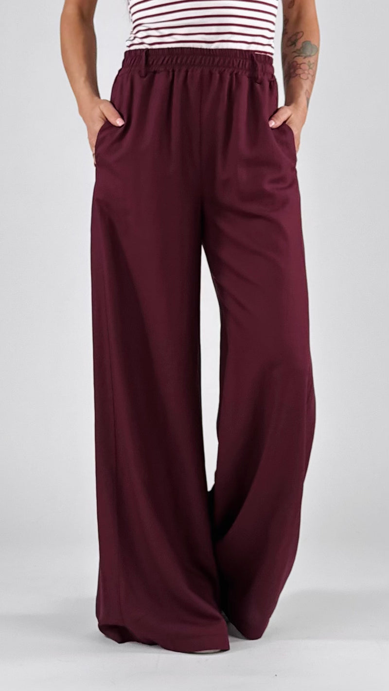 Pantalone lino viscosa fluido H.