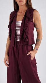 Gilet lino viscosa fluida H.