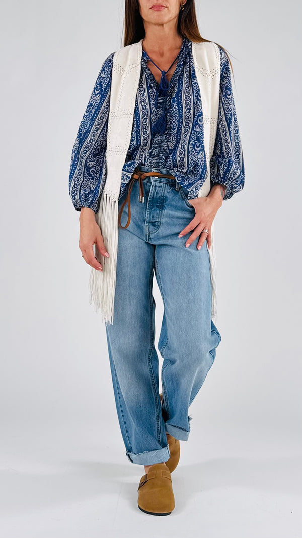 Camicia cotone stampato frangine T.