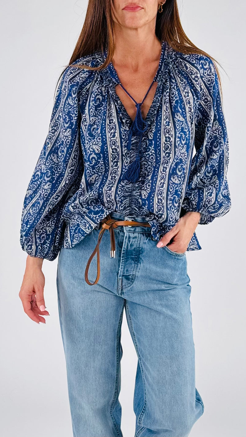 Camicia cotone stampato frangine T.