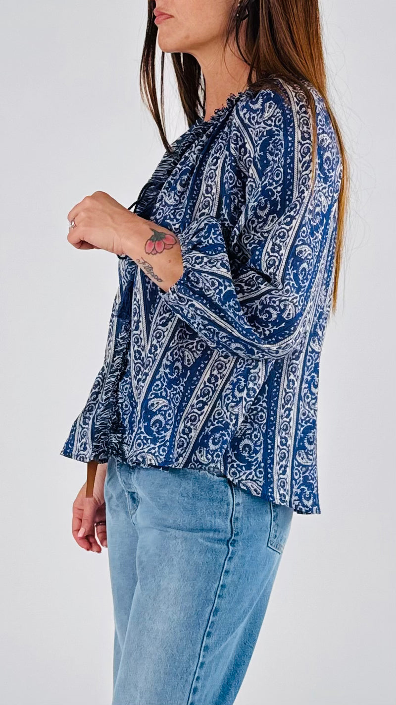 Camicia cotone stampato frangine T.