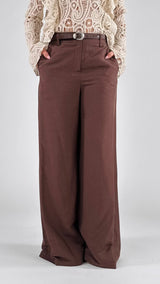 Pantalone cintura lino viscosa T.