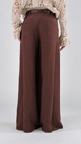 Pantalone cintura lino viscosa T.