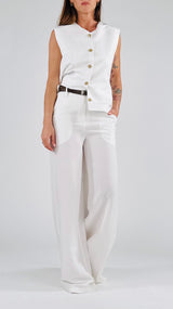Gilet schiena nuda lino viscosa T.