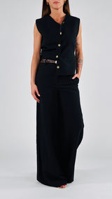 Gilet schiena nuda lino viscosa T.