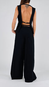 Gilet schiena nuda lino viscosa T.