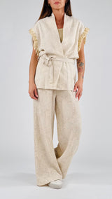 Gilet goffrato lino cotone H.