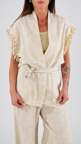 Gilet goffrato lino cotone H.