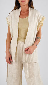 Gilet goffrato lino cotone H.