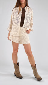 Camicia rete ricamata H.
