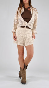 Camicia rete ricamata H.