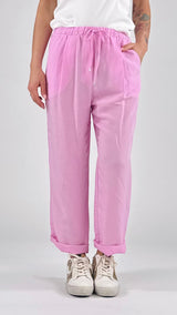 Pantalone coulisse lino viscosa T.