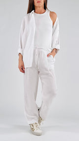 Pantalone coulisse lino viscosa T.