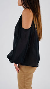 Camicia cut out colletto ricamato H.
