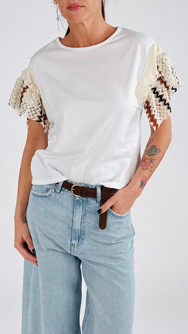 T-shirt manica zig zag H.