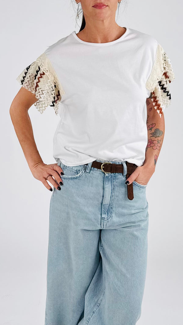 T-shirt manica zig zag H.
