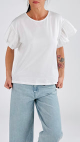 T-shirt aletta popeline+pizzo H.