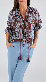 Camicia ramage azzurro T.