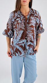 Camicia ramage azzurro T.