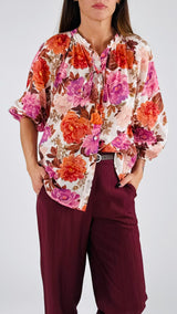 Camicia mussola camelie T.