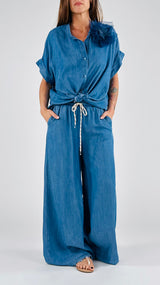 Camicia over spilla chambray T.