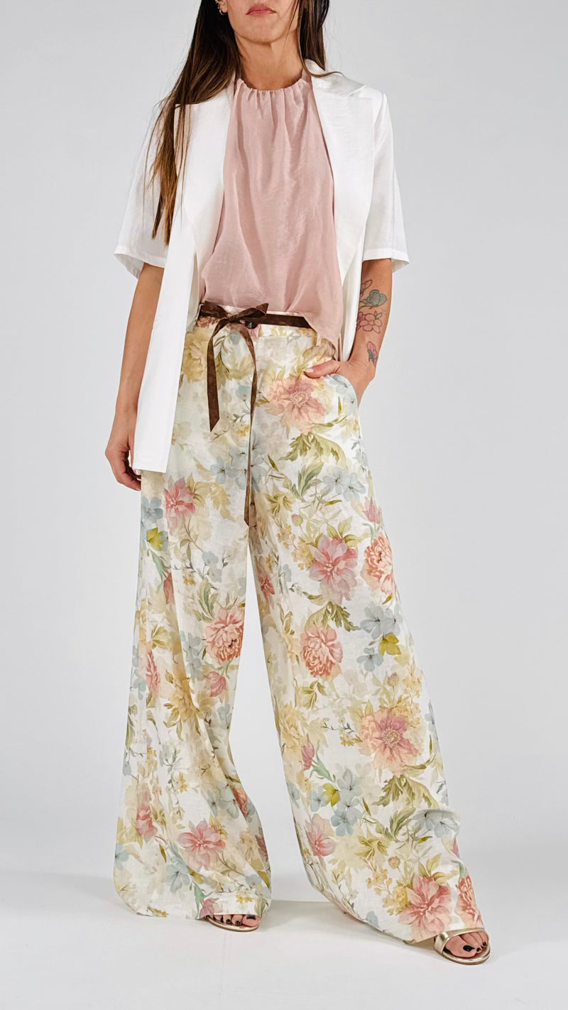 Pantalone palazzo light pink T.