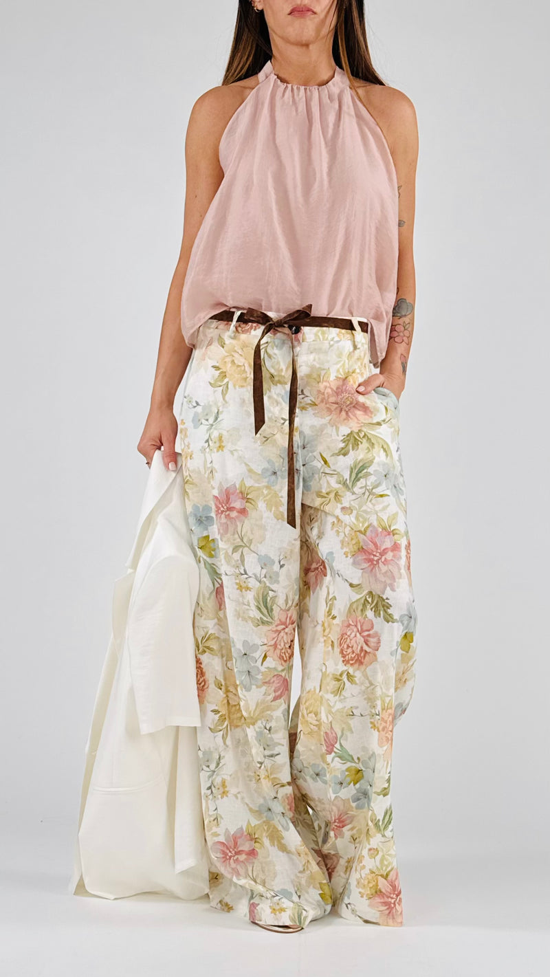 Pantalone palazzo light pink T.
