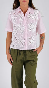 Camicia intarsi crochet T.
