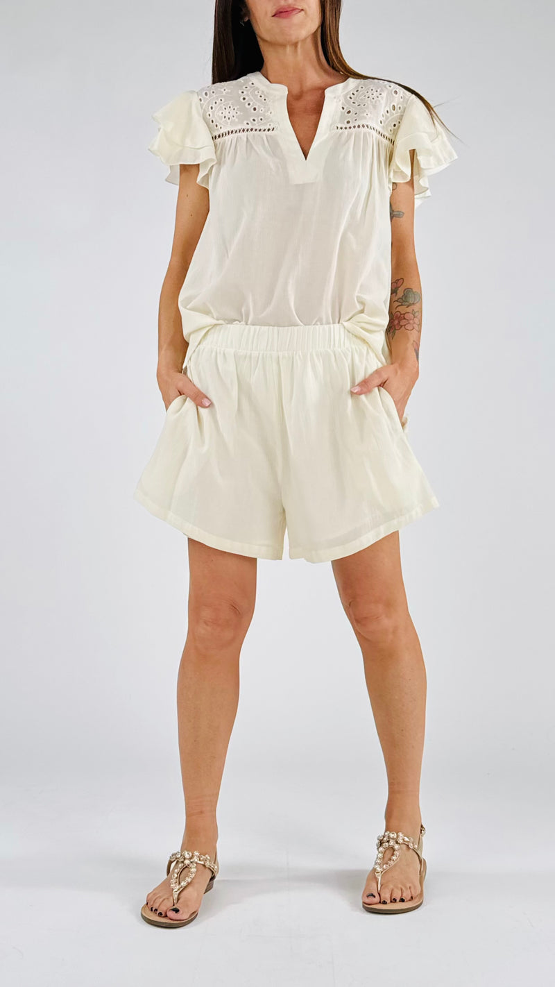 Short tela stropicciata You