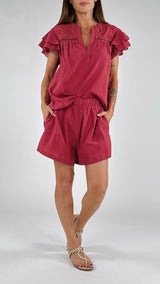 Short tela stropicciata You