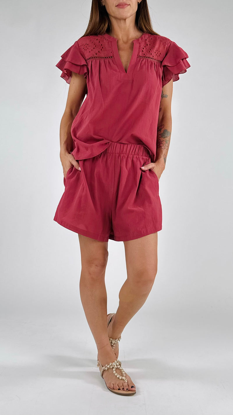 Short tela stropicciata You