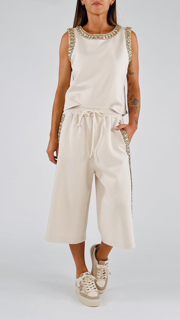 Bermuda felpa strass T.