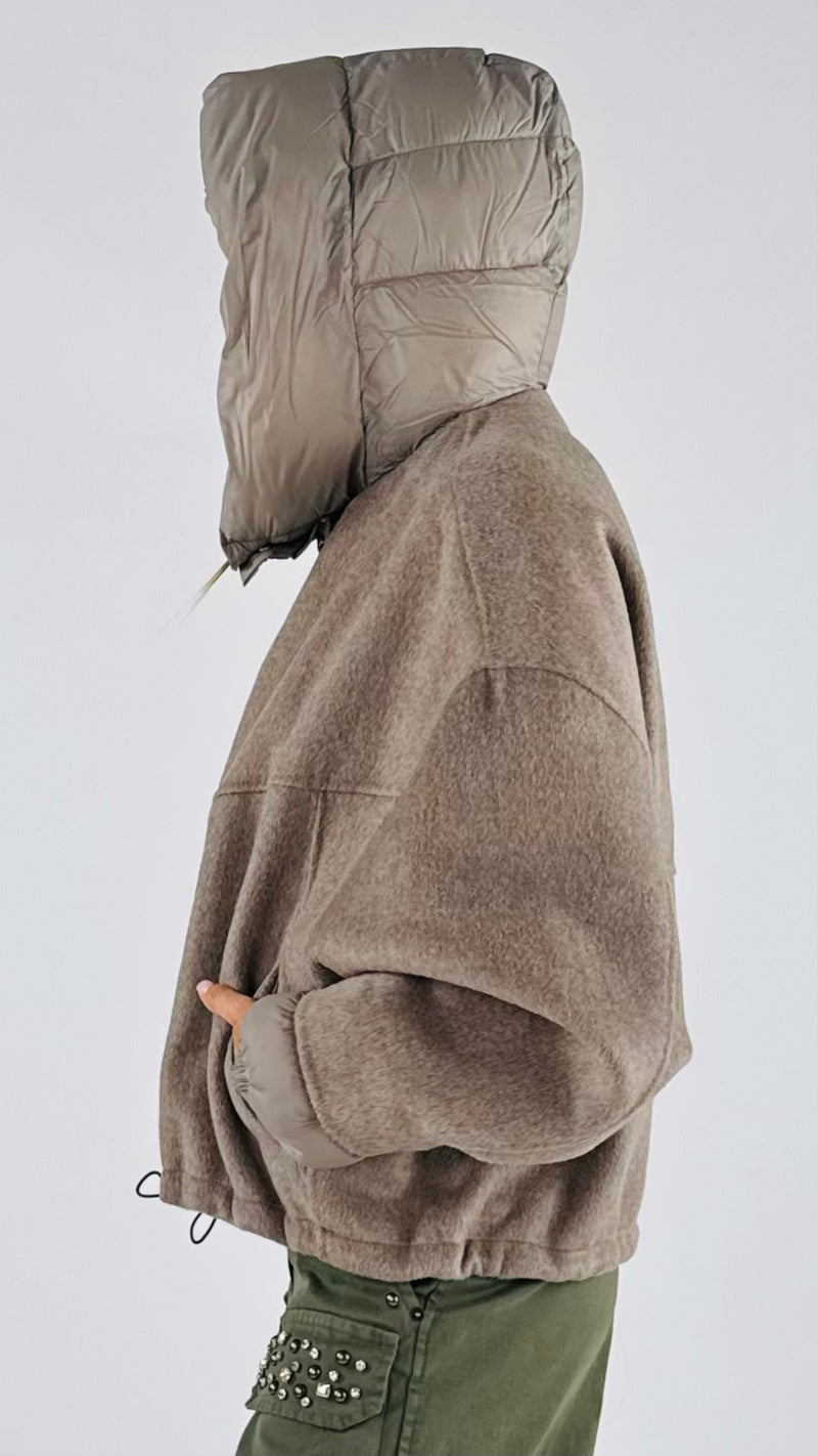 Cappa hand made velour+piumino H.