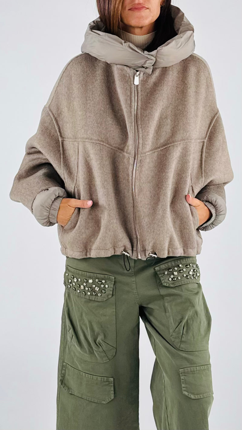 Cappa hand made velour+piumino H.