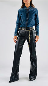 Pantalone ecopelle catena T.
