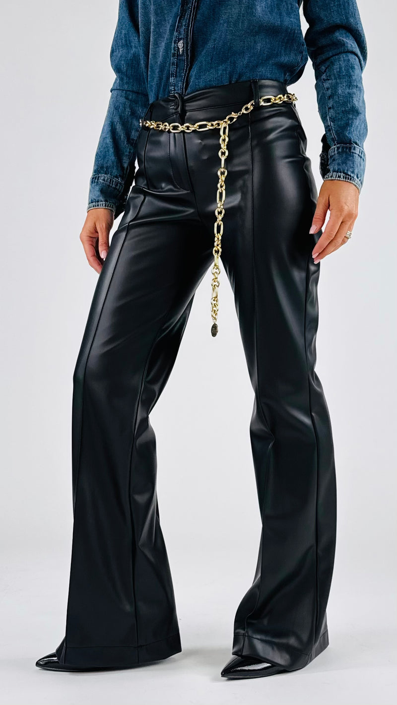 Pantalone ecopelle catena T.