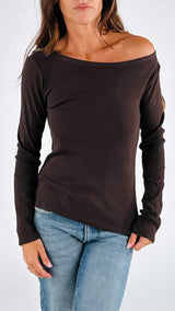 Maglia barchetta costina T.
