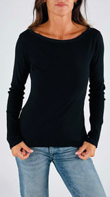 Maglia barchetta costina T.