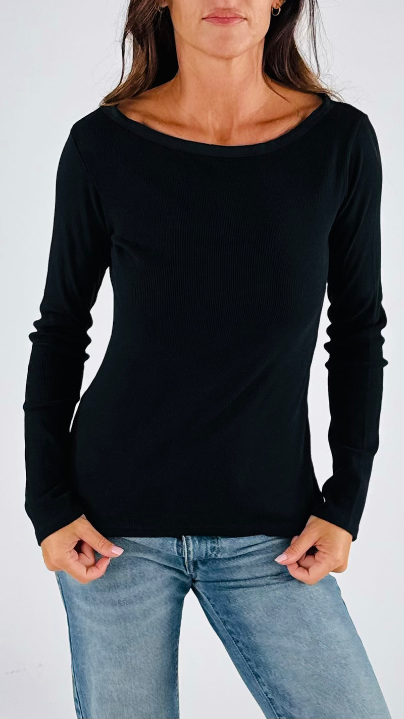 Maglia barchetta costina T.
