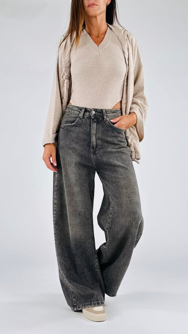 Jeans Giusy noire sabbiato