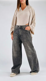 Jeans Giusy noire sabbiato
