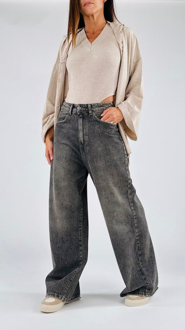 Jeans Giusy noire sabbiato