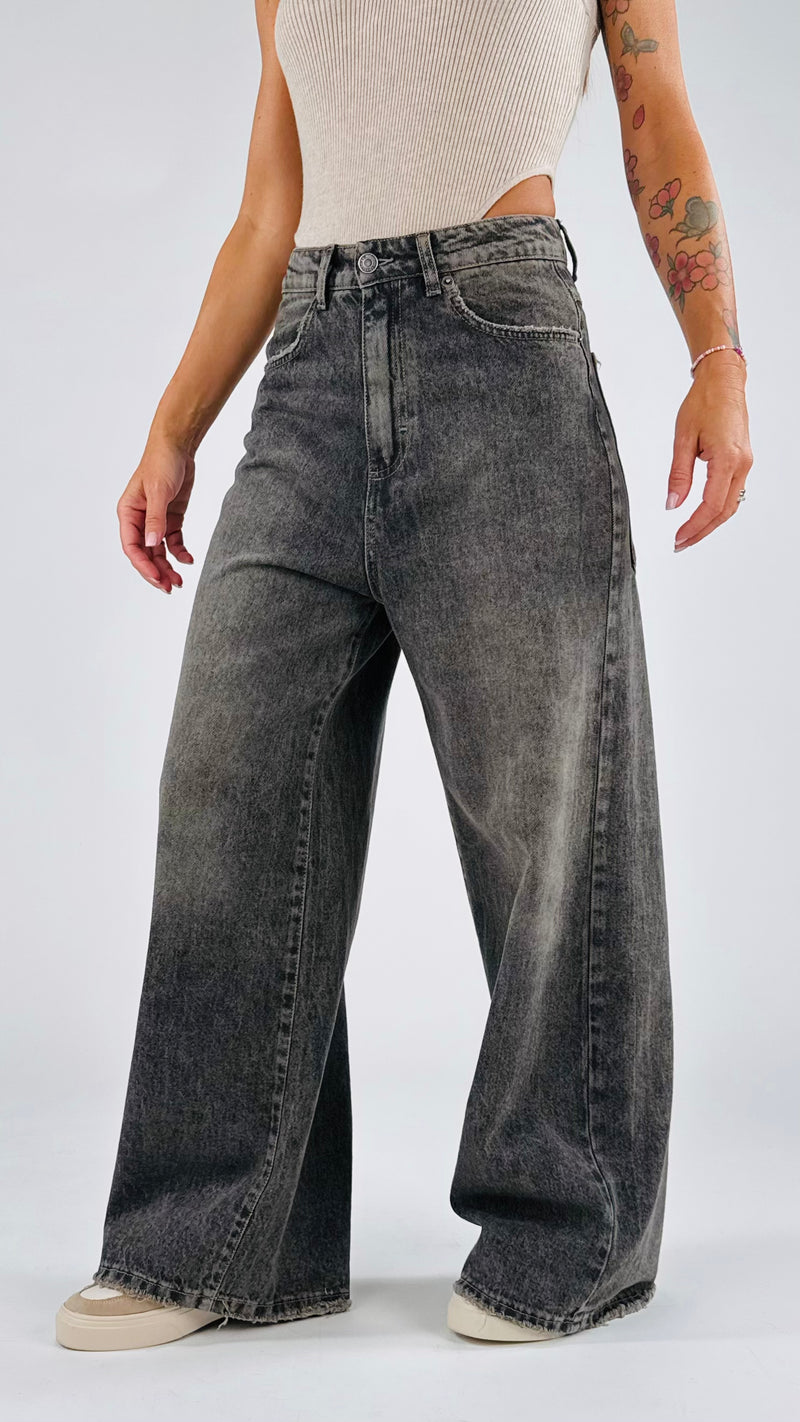 Jeans Giusy noire sabbiato