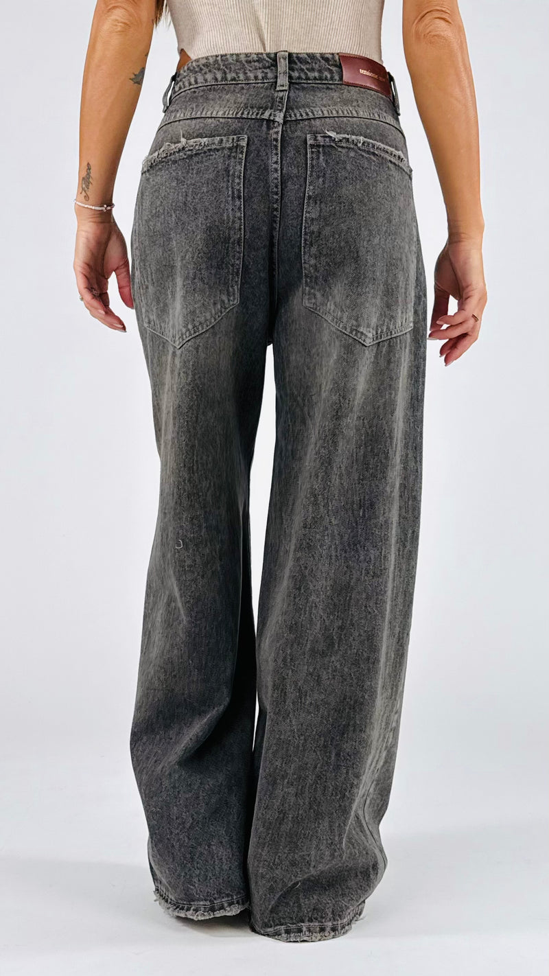 Jeans Giusy noire sabbiato