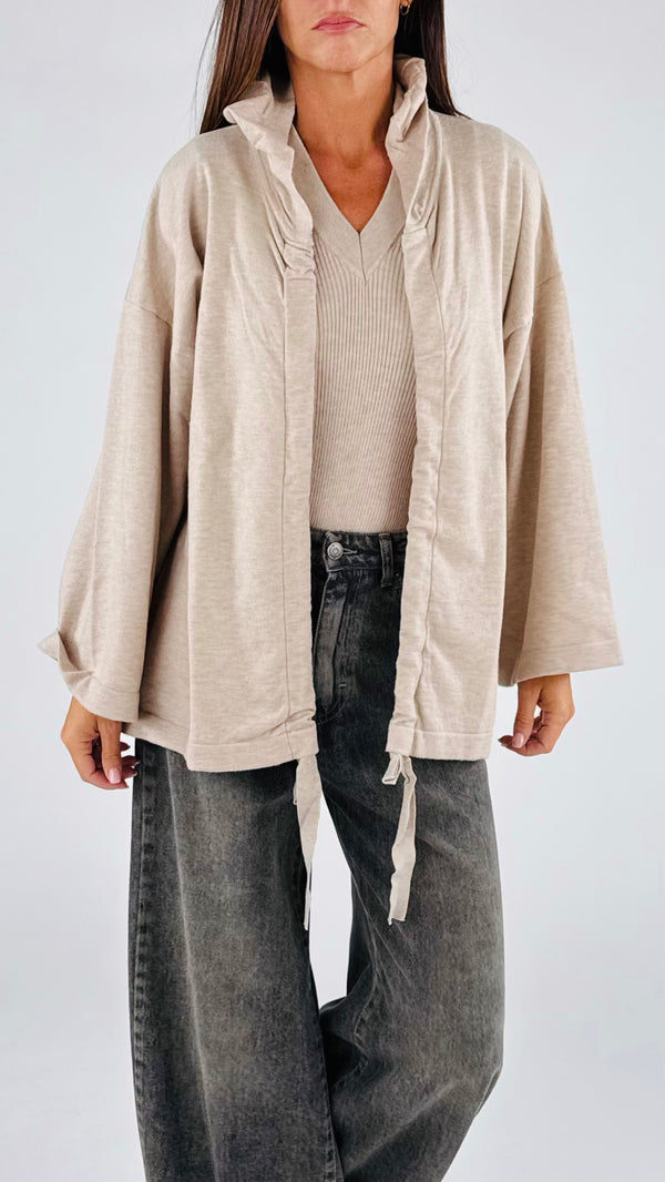 Cardigan coulisse cappuccio Vic.