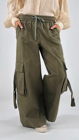 Pantalone drill palazzo cargo T.