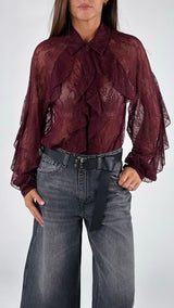Camicia pizzo jabot You